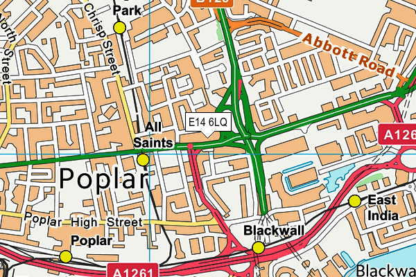 E14 6LQ map - OS VectorMap District (Ordnance Survey)