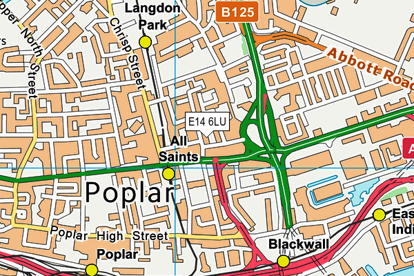 E14 6LU map - OS VectorMap District (Ordnance Survey)