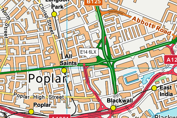 E14 6LX map - OS VectorMap District (Ordnance Survey)