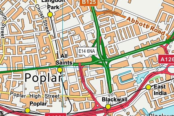 E14 6NA map - OS VectorMap District (Ordnance Survey)