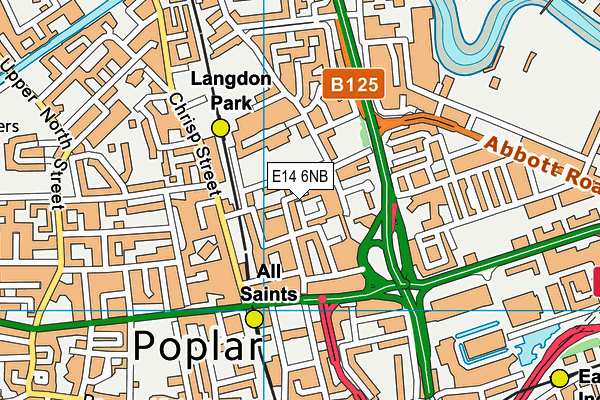 E14 6NB map - OS VectorMap District (Ordnance Survey)