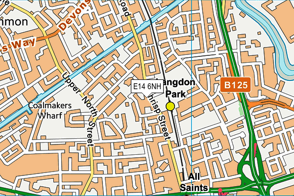 E14 6NH map - OS VectorMap District (Ordnance Survey)