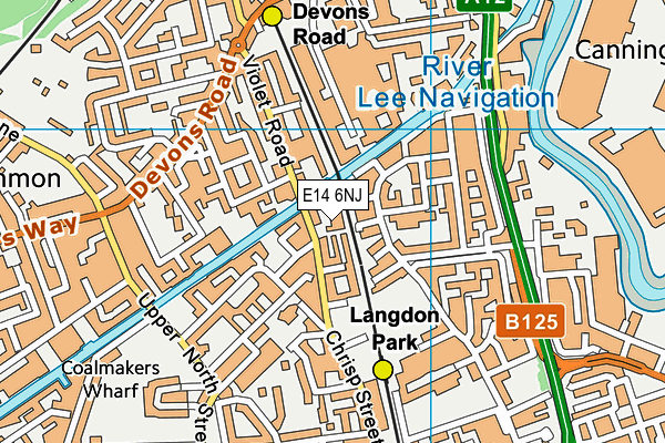 E14 6NJ map - OS VectorMap District (Ordnance Survey)