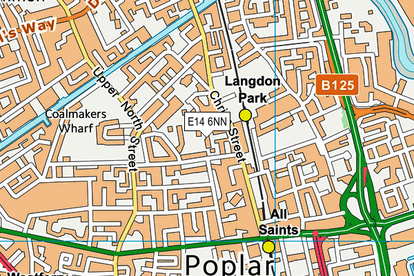 E14 6NN map - OS VectorMap District (Ordnance Survey)