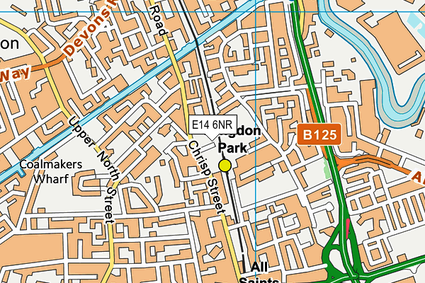 E14 6NR map - OS VectorMap District (Ordnance Survey)