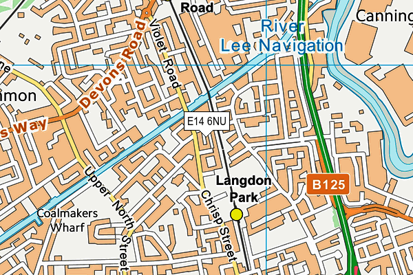 E14 6NU map - OS VectorMap District (Ordnance Survey)