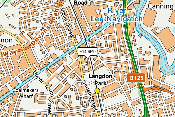 E14 6PD map - OS VectorMap District (Ordnance Survey)