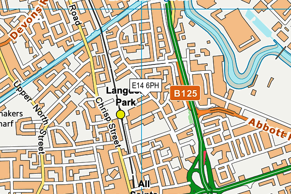 E14 6PH map - OS VectorMap District (Ordnance Survey)