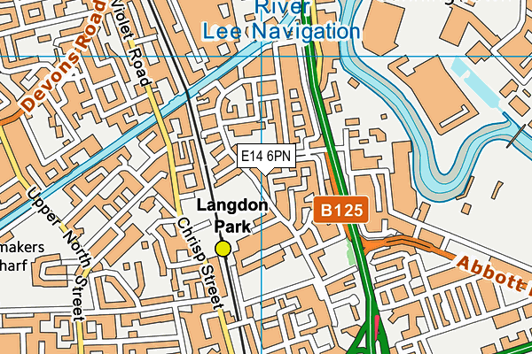 E14 6PN map - OS VectorMap District (Ordnance Survey)