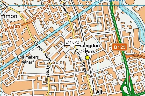 E14 6PQ map - OS VectorMap District (Ordnance Survey)