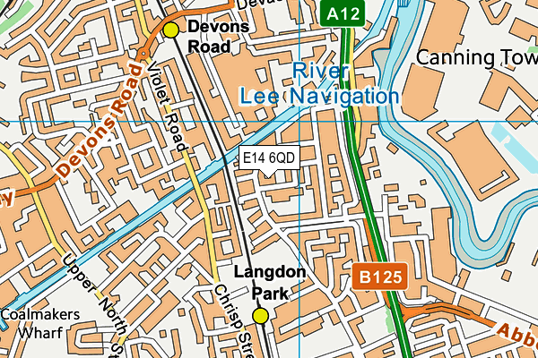 E14 6QD map - OS VectorMap District (Ordnance Survey)