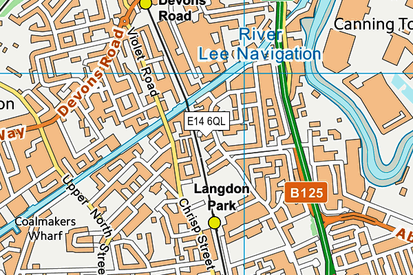 E14 6QL map - OS VectorMap District (Ordnance Survey)