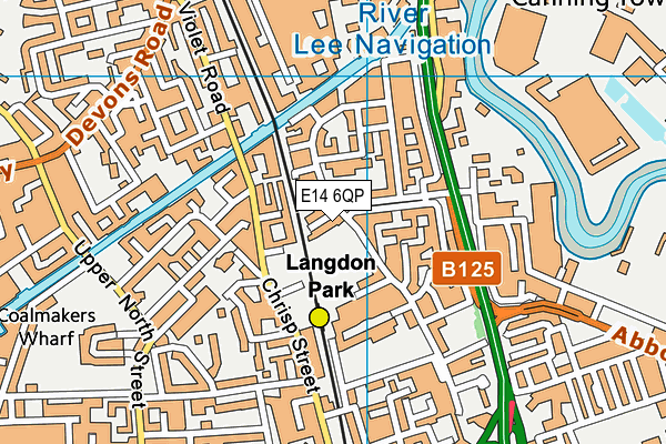 E14 6QP map - OS VectorMap District (Ordnance Survey)