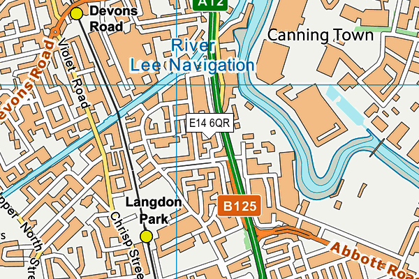 E14 6QR map - OS VectorMap District (Ordnance Survey)