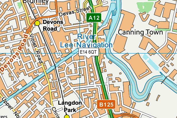 E14 6QT map - OS VectorMap District (Ordnance Survey)