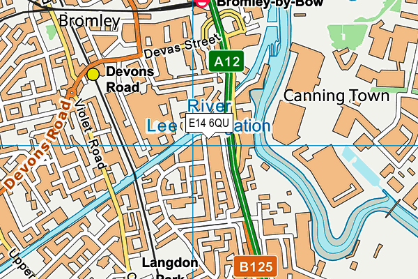 E14 6QU map - OS VectorMap District (Ordnance Survey)