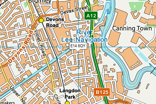 E14 6QY map - OS VectorMap District (Ordnance Survey)