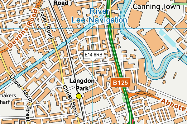 E14 6RB map - OS VectorMap District (Ordnance Survey)