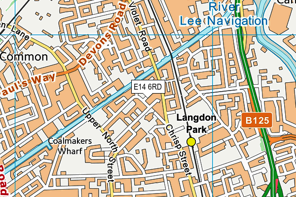 E14 6RD map - OS VectorMap District (Ordnance Survey)