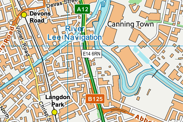 E14 6RN map - OS VectorMap District (Ordnance Survey)