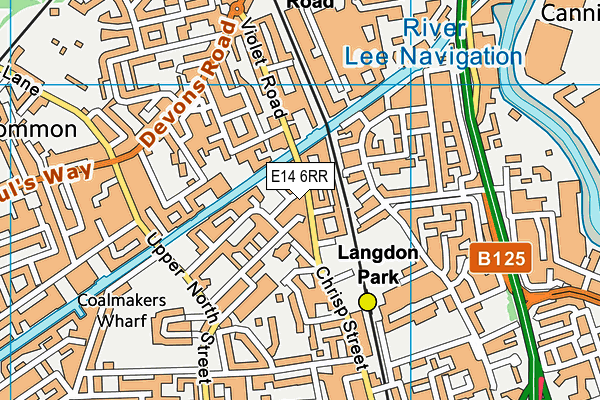 E14 6RR map - OS VectorMap District (Ordnance Survey)