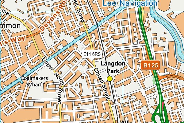 E14 6RS map - OS VectorMap District (Ordnance Survey)