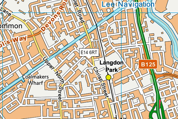 E14 6RT map - OS VectorMap District (Ordnance Survey)