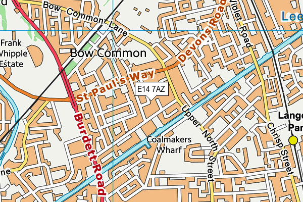 E14 7AZ map - OS VectorMap District (Ordnance Survey)