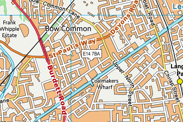 E14 7BA map - OS VectorMap District (Ordnance Survey)