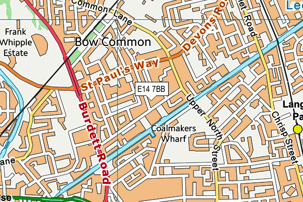 E14 7BB map - OS VectorMap District (Ordnance Survey)