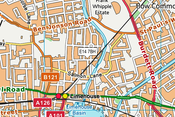 E14 7BH map - OS VectorMap District (Ordnance Survey)