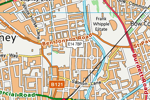 E14 7BP map - OS VectorMap District (Ordnance Survey)