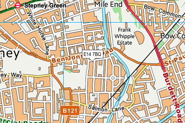 E14 7BQ map - OS VectorMap District (Ordnance Survey)