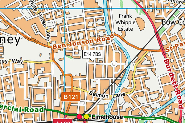 E14 7BS map - OS VectorMap District (Ordnance Survey)