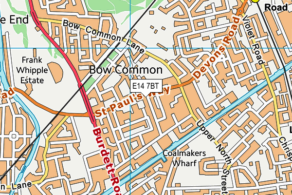 E14 7BT map - OS VectorMap District (Ordnance Survey)