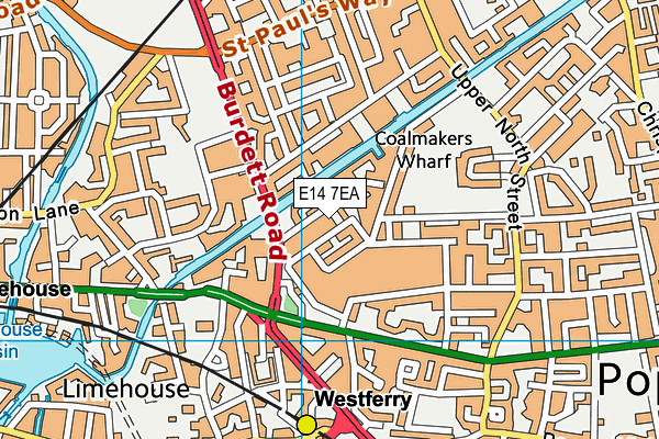 E14 7EA map - OS VectorMap District (Ordnance Survey)