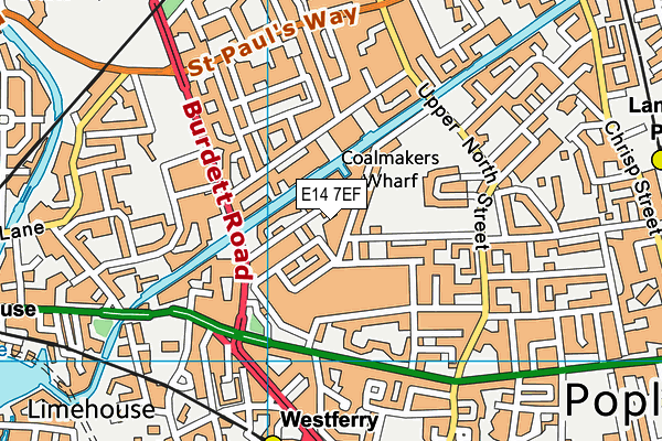 E14 7EF map - OS VectorMap District (Ordnance Survey)