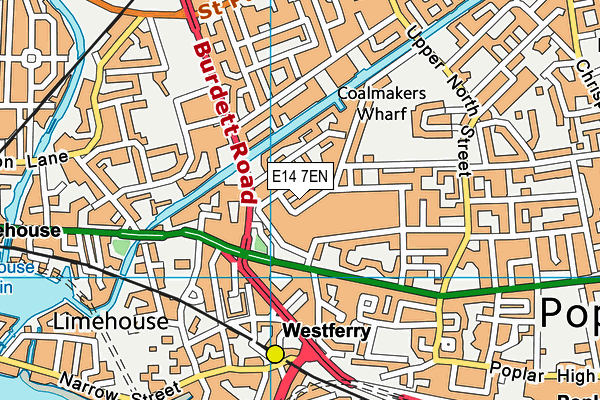 E14 7EN map - OS VectorMap District (Ordnance Survey)