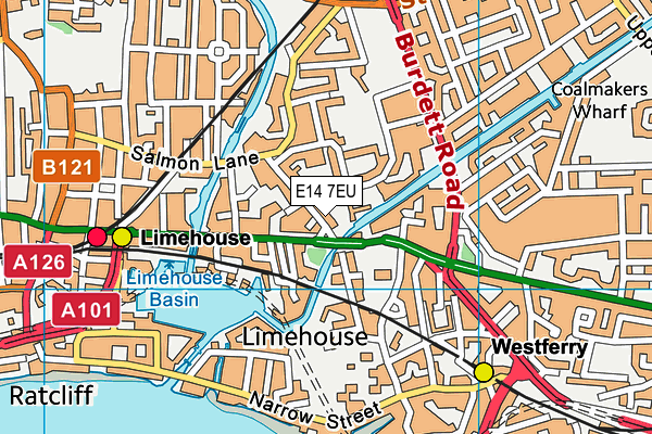 E14 7EU map - OS VectorMap District (Ordnance Survey)