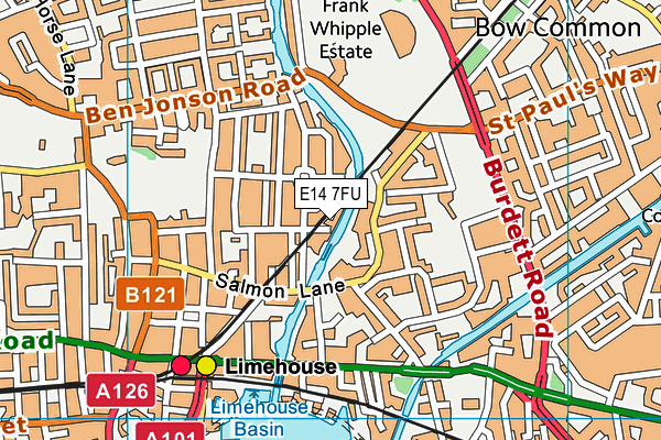 E14 7FU map - OS VectorMap District (Ordnance Survey)