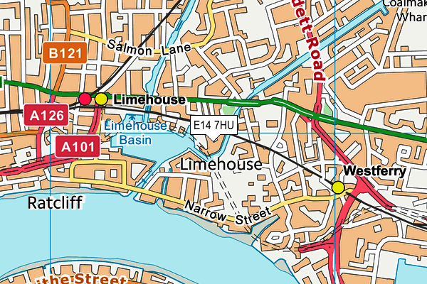 E14 7HU map - OS VectorMap District (Ordnance Survey)