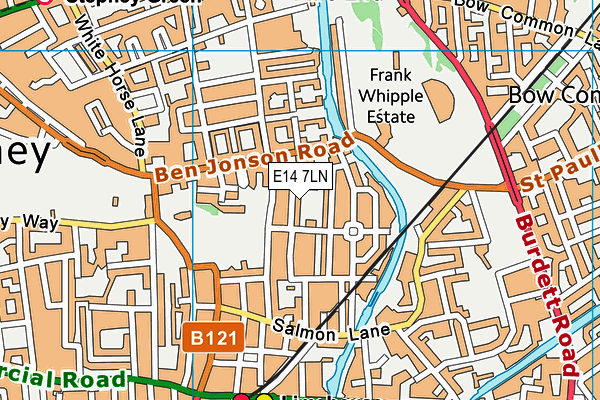 E14 7LN map - OS VectorMap District (Ordnance Survey)