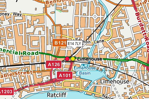 E14 7LY map - OS VectorMap District (Ordnance Survey)