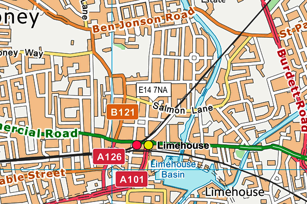 E14 7NA map - OS VectorMap District (Ordnance Survey)