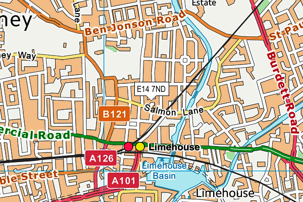 E14 7ND map - OS VectorMap District (Ordnance Survey)