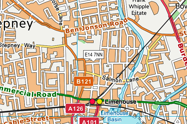 E14 7NN map - OS VectorMap District (Ordnance Survey)