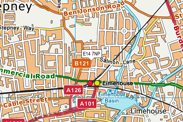 E14 7NP map - OS VectorMap District (Ordnance Survey)