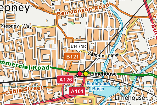 E14 7NR map - OS VectorMap District (Ordnance Survey)