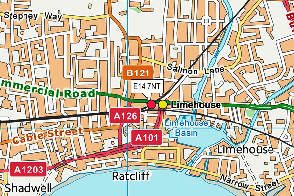 E14 7NT map - OS VectorMap District (Ordnance Survey)