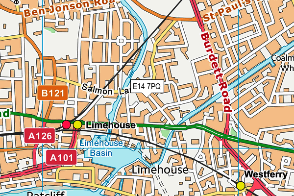 Sir William Burrough Primary School map (E14 7PQ) - OS VectorMap District (Ordnance Survey)
